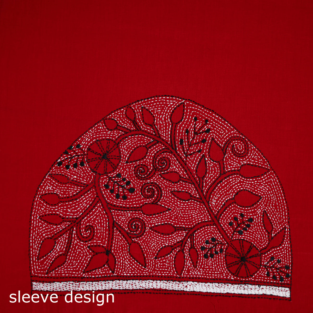 Bengal Kantha Hand Embroidered Cotton Blouse Piece 103