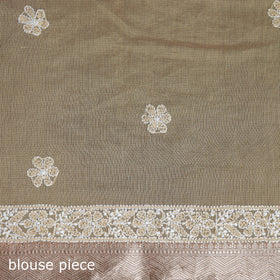 Hand Embroidered Kota Doria Cotton Lucknowi Chikankari Saree with Border 10