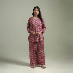 Sanganeri Floral Printed Cotton Night Suit for Women 01