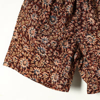 Brown - Kalamkari Block Printed Cotton Unisex Boxer/Shorts