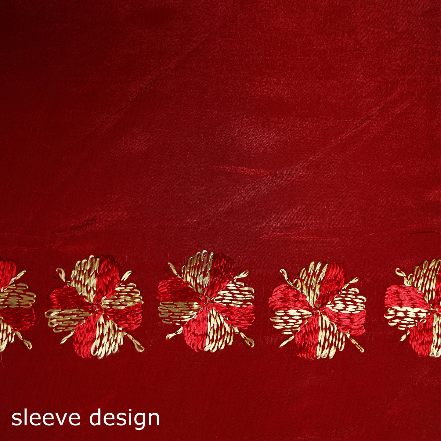 Chinon Silk Hand Embroidery Phulkari Saree 10
