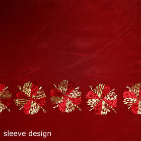 Chinon Silk Hand Embroidery Phulkari Saree 10
