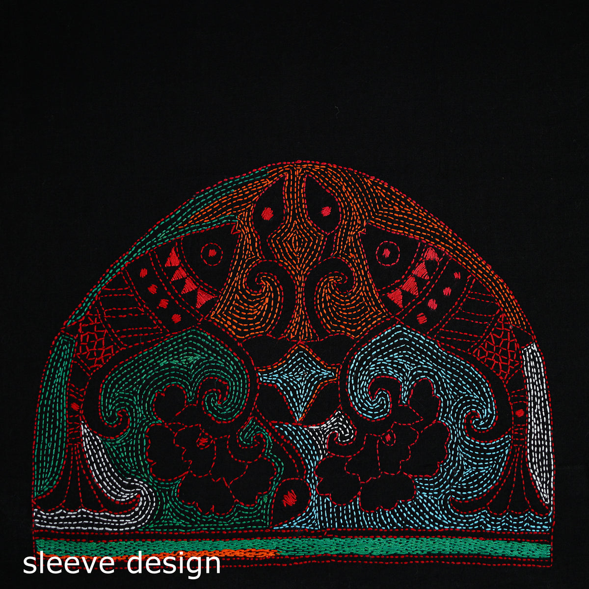 Bengal Kantha Hand Embroidered Cotton Blouse Piece 102