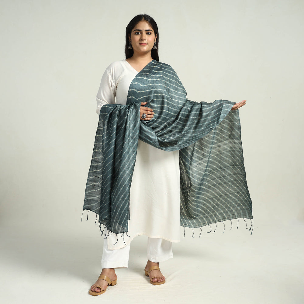 Traditional Tie & Dye Tussar Silk Leheriya Dupatta 25