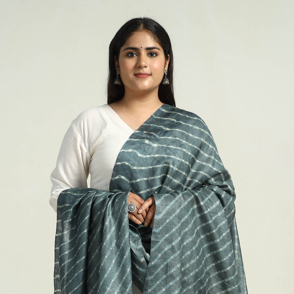 Traditional Tie & Dye Tussar Silk Leheriya Dupatta 25