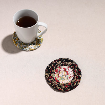 Upcycled Fabric Hand Braided Coaster 64