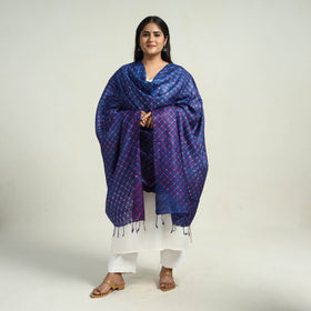 Traditional Tie & Dye Tussar Silk Leheriya Dupatta