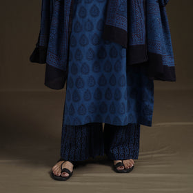 Natural Dyed Hand Block Bagh Print Cotton Suit Set with Dupatta for Women 25