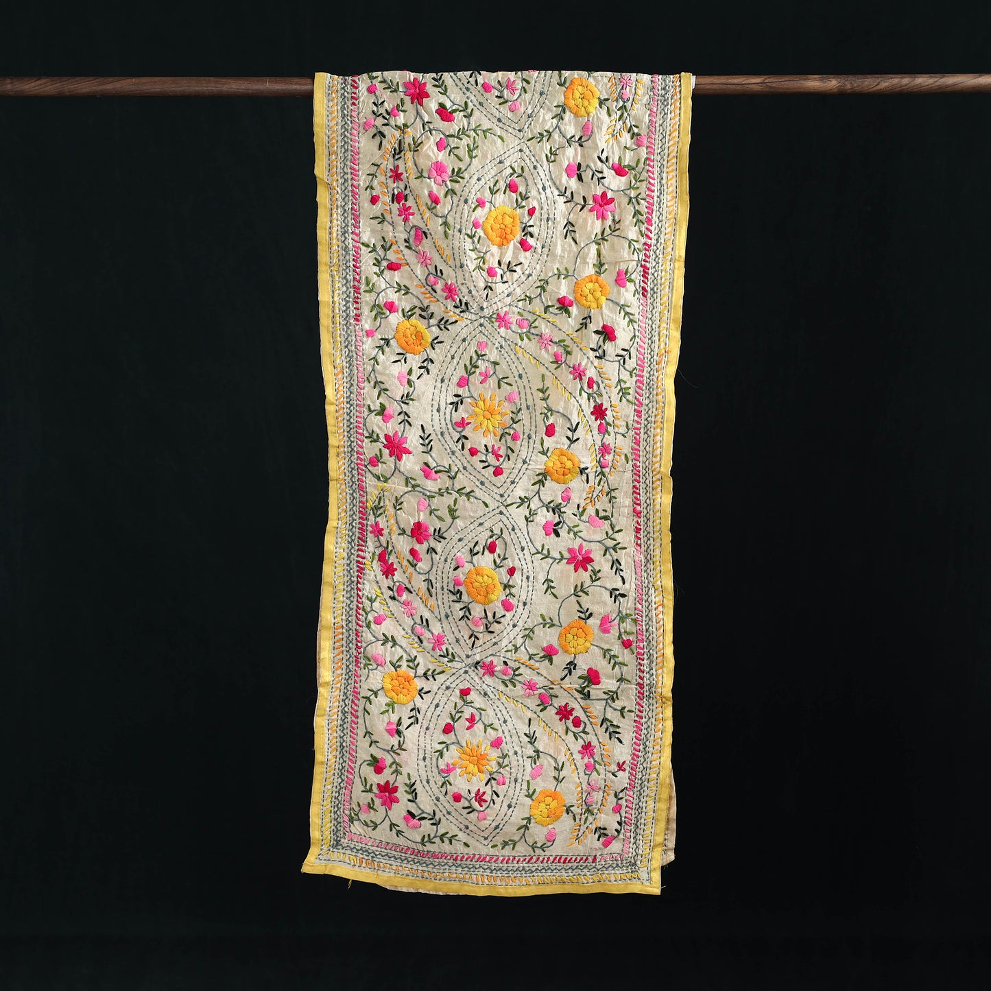 Ranihati Chanderi Silk Hand Embroidered Stole 96