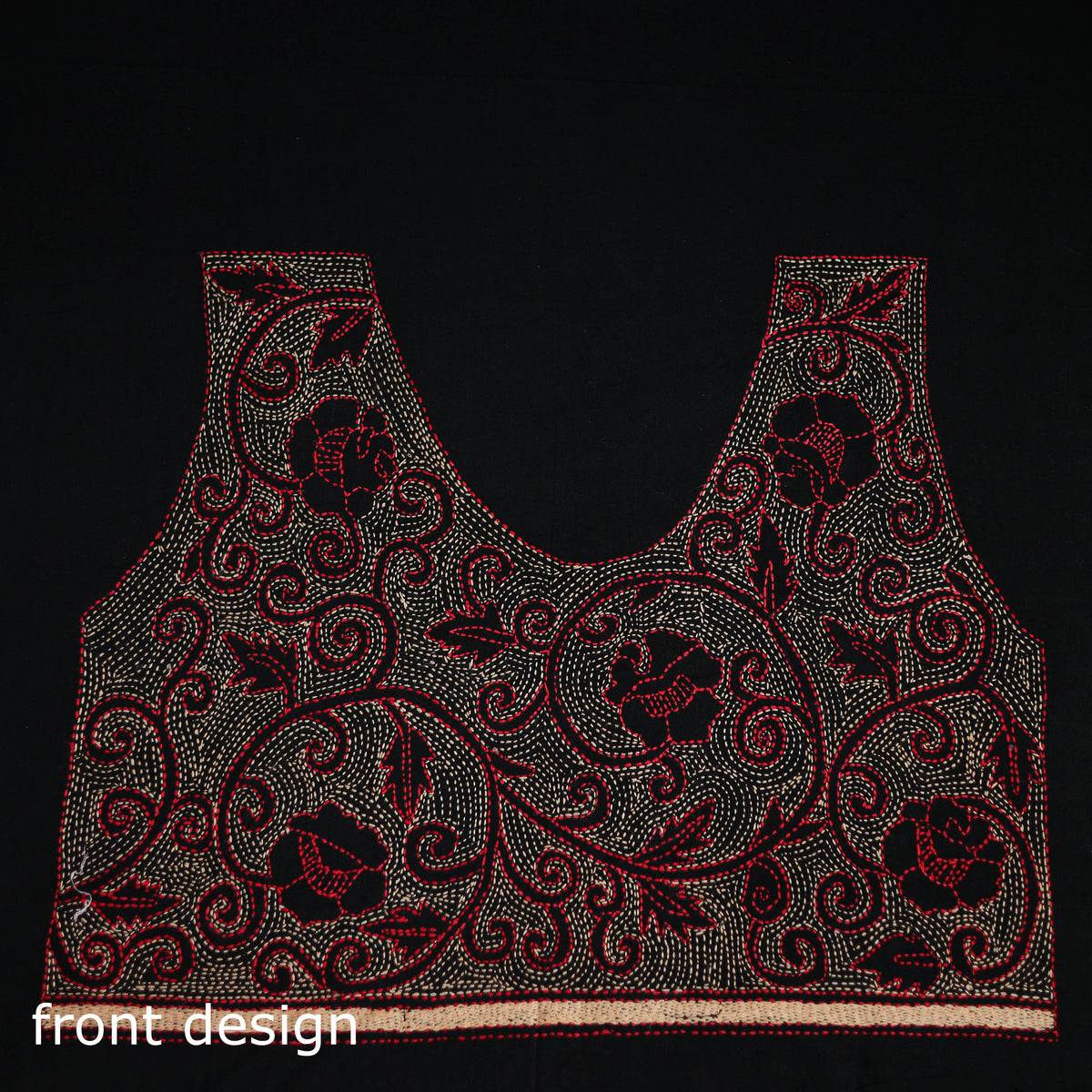 Bengal Kantha Hand Embroidered Cotton Blouse Piece 100
