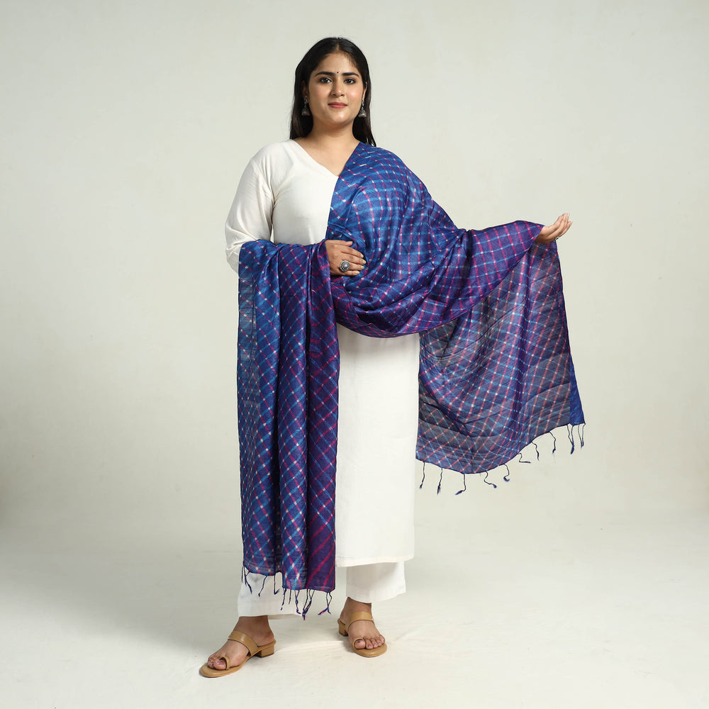 Traditional Tie & Dye Tussar Silk Leheriya Dupatta 26