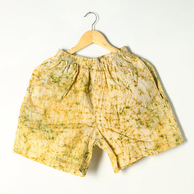 Yellow - Hand Batik Printed Cotton Unisex Boxer/Shorts