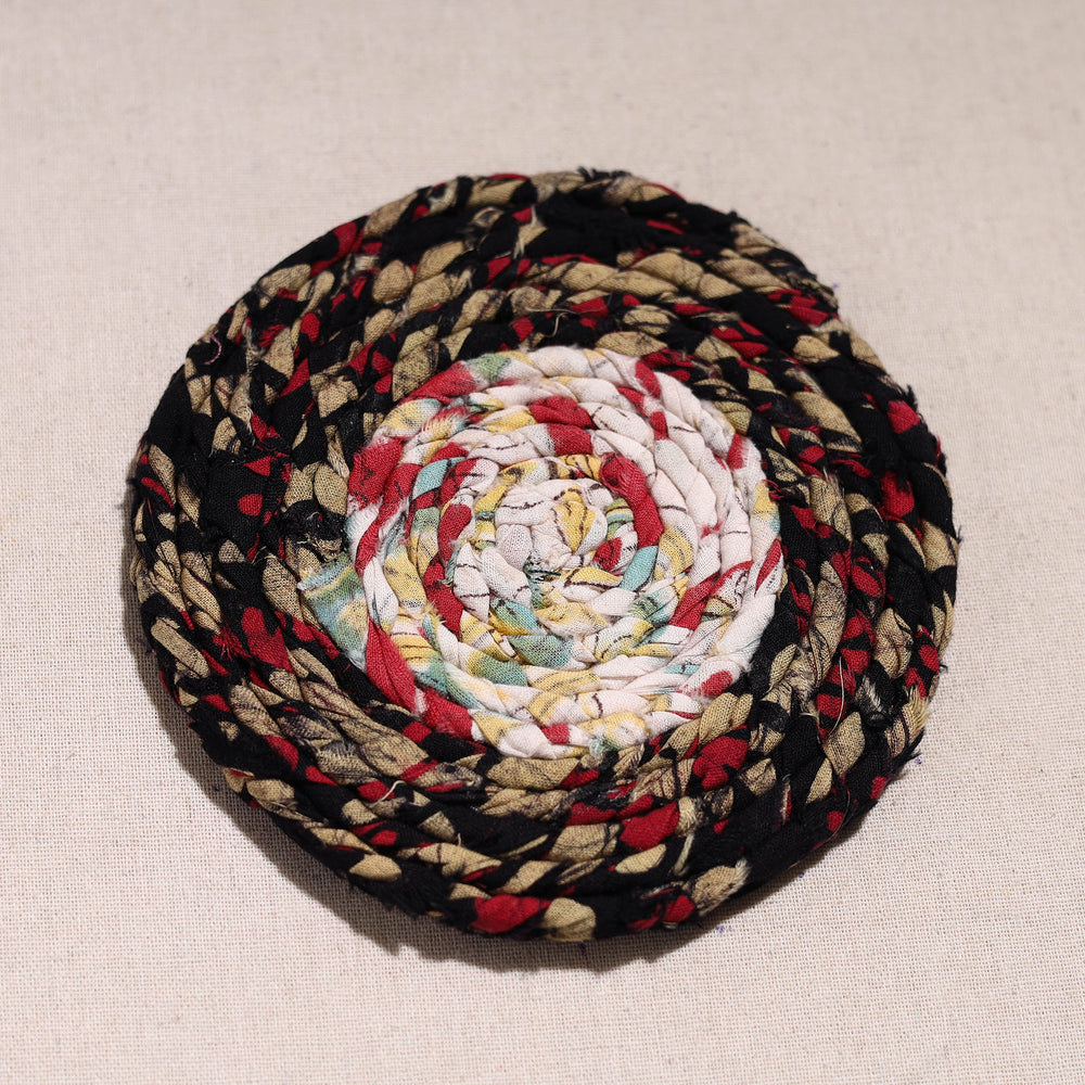 Upcycled Fabric Hand Braided Coaster 64