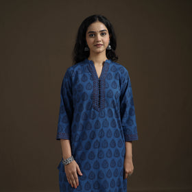 Natural Dyed Hand Block Bagh Print Cotton Suit Set with Dupatta for Women 25