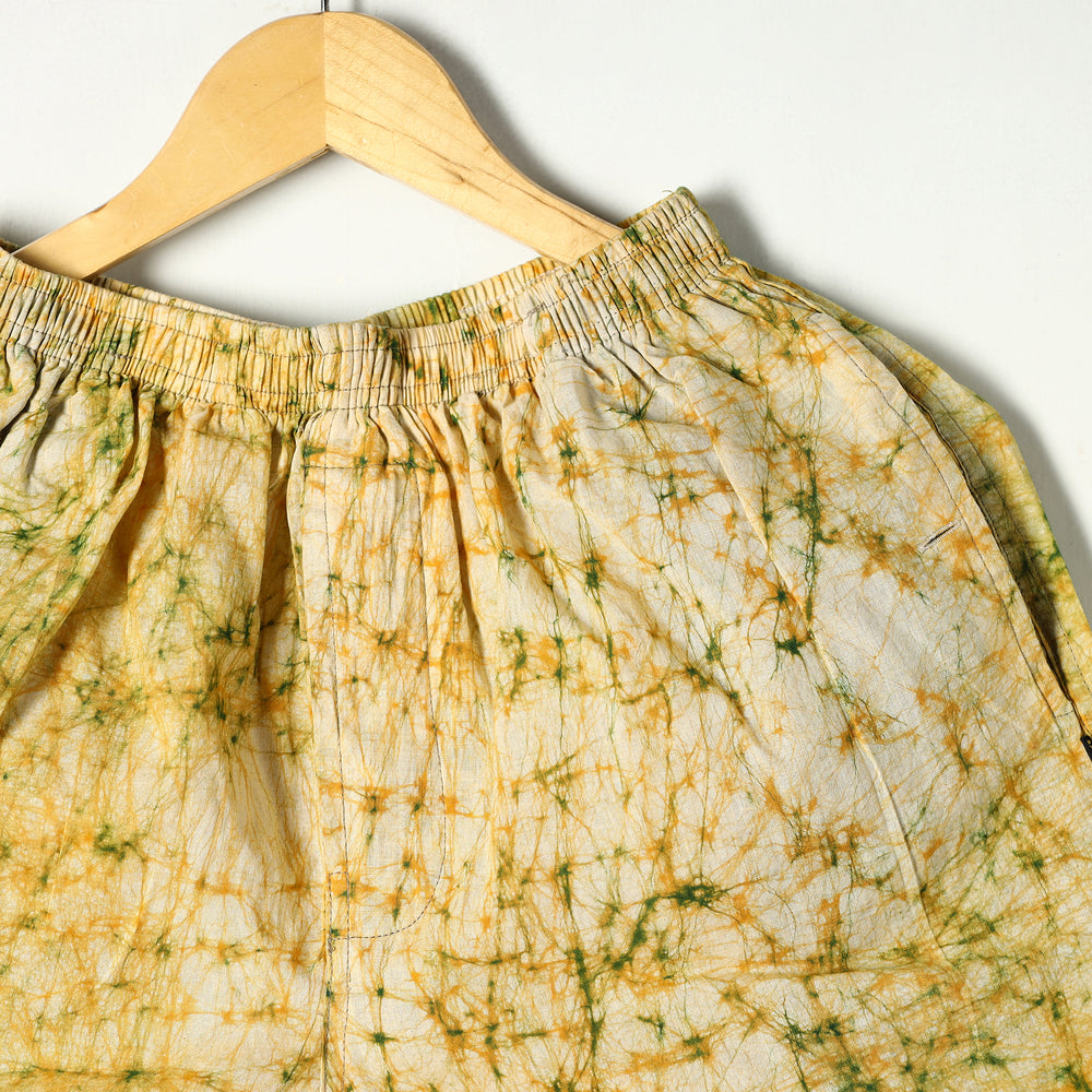 Yellow - Hand Batik Printed Cotton Unisex Boxer/Shorts