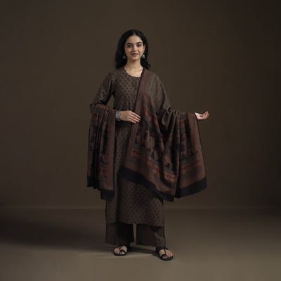 Natural Dyed Hand Block Bagh Print Cotton Suit Set with Dupatta for Women 27