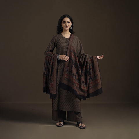 Natural Dyed Hand Block Bagh Print Cotton Suit Set with Dupatta for Women 27