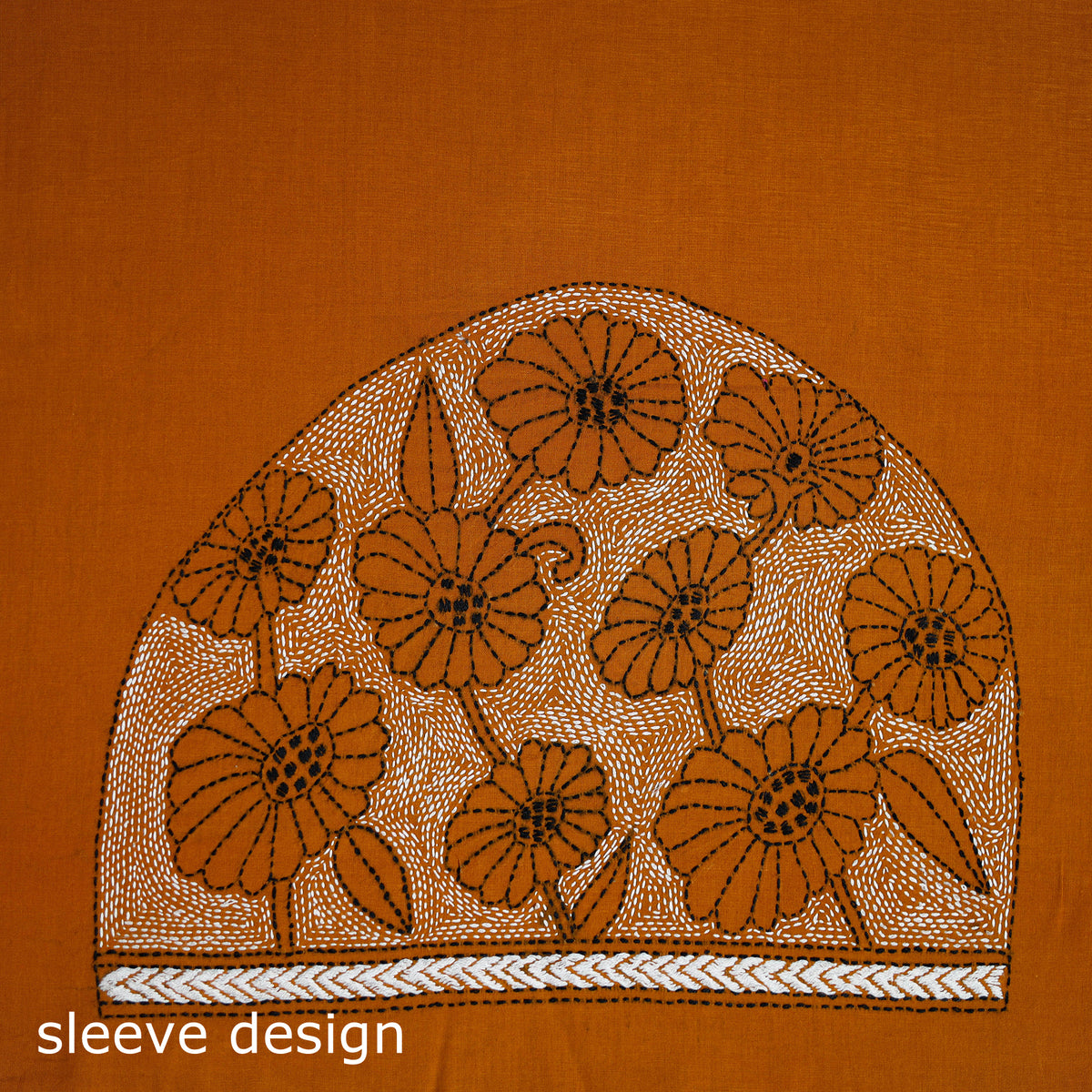 Bengal Kantha Hand Embroidered Cotton Blouse Piece 99