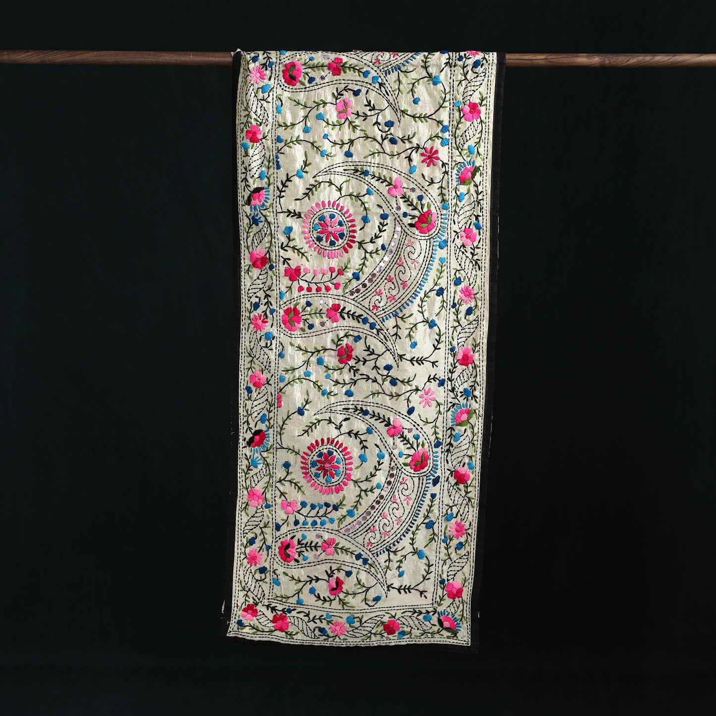 Ranihati Chanderi Silk Hand Embroidered Stole 92