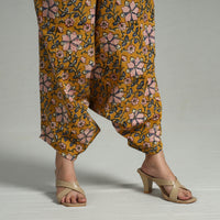 Yellow - Bagru Block Print Cotton Elasticated Harem Pant 14