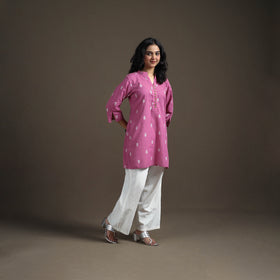 Jacquard Cotton Short Kurta for Women 17