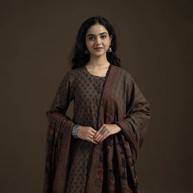 Natural Dyed Hand Block Bagh Print Cotton Suit Set with Dupatta for Women 27