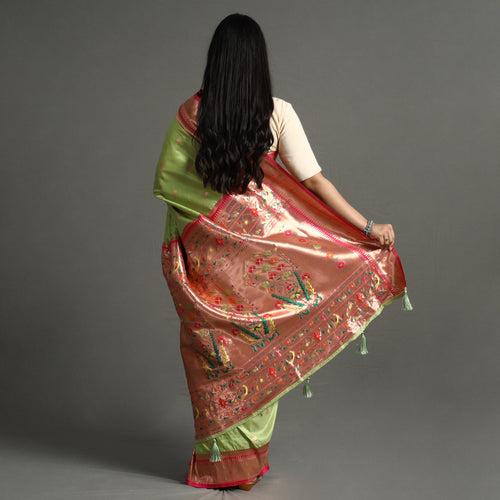 Green - Paithani Weave Silk Saree 05