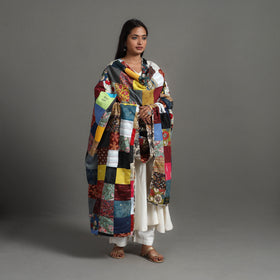 Multicolor - Reversible Block Print Cotton Patchwork Dupatta 13