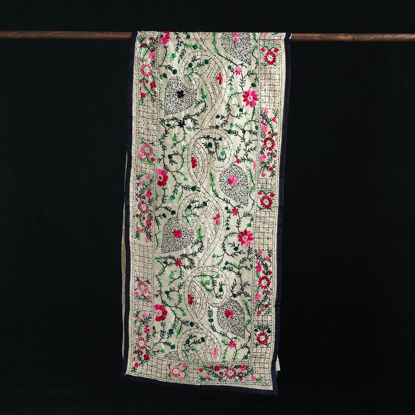 Ranihati Chanderi Silk Hand Embroidered Stole 91