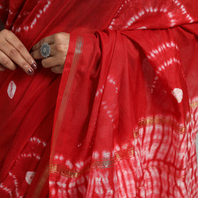 Red Elegant Tie & Dye Shibori Silk Saree Online in India