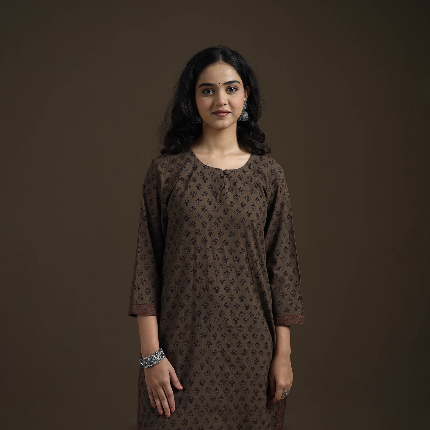 Natural Dyed Hand Block Bagh Print Cotton Suit Set with Dupatta for Women 27