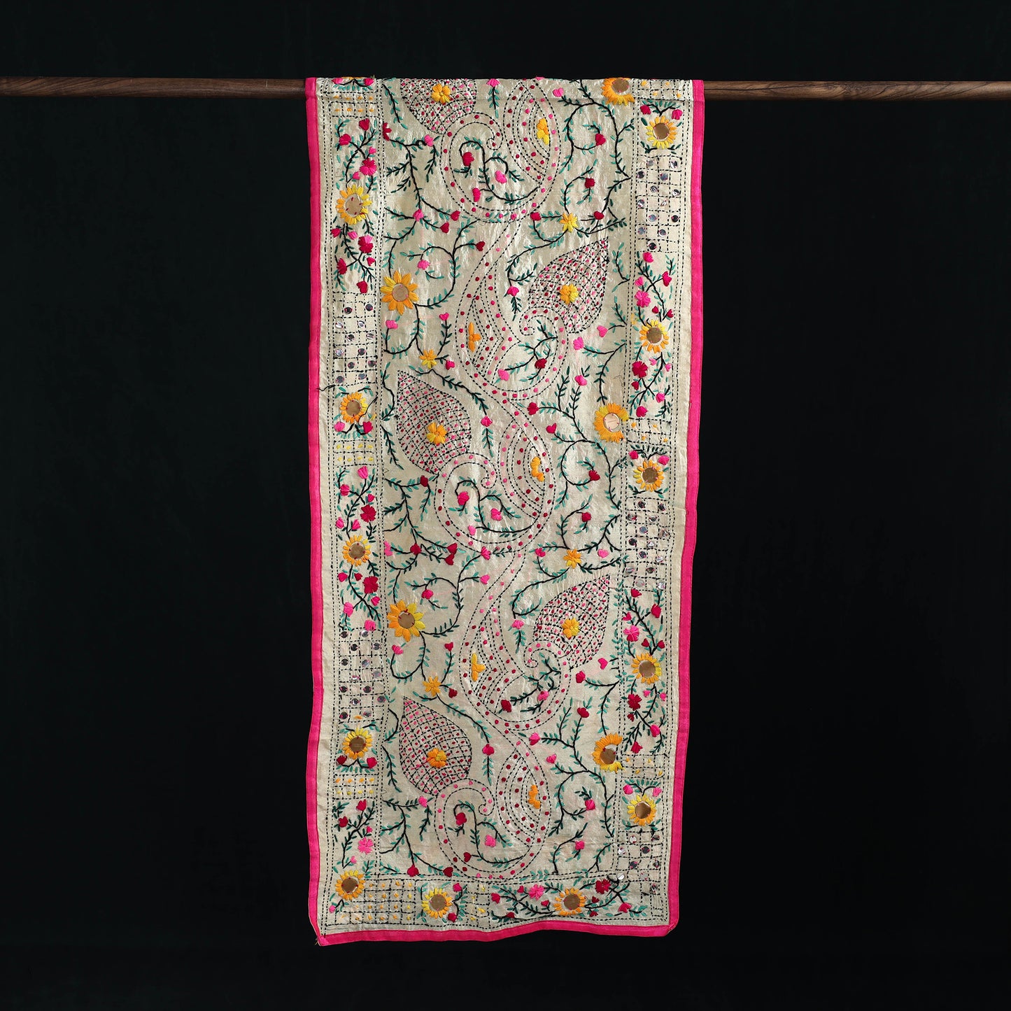 Ranihati Chanderi Silk Hand Embroidered Stole 89