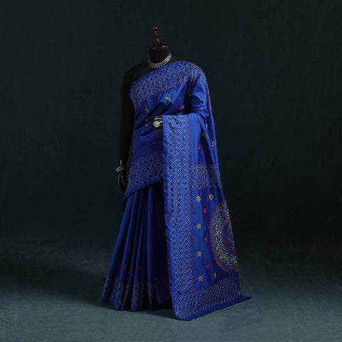 Bengal Hand Embroidery Silk Nakshi Kantha Saree 27