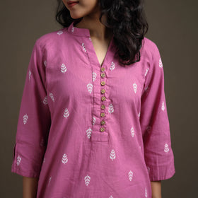 Jacquard Cotton Short Kurta for Women 17