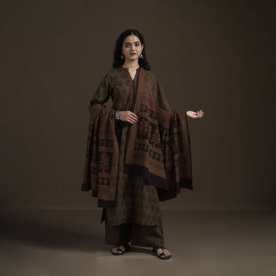 Natural Dyed Hand Block Bagh Print Cotton Suit Set with Dupatta for Women 23