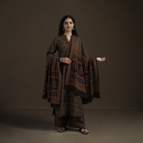 Natural Dyed Hand Block Bagh Print Cotton Suit Set with Dupatta for Women 23