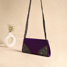 Traditional Kutch Patchwork Silk Leather Flap Sling Bag 25