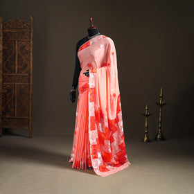 Chinon Silk Hand Embroidery Phulkari Saree 04
