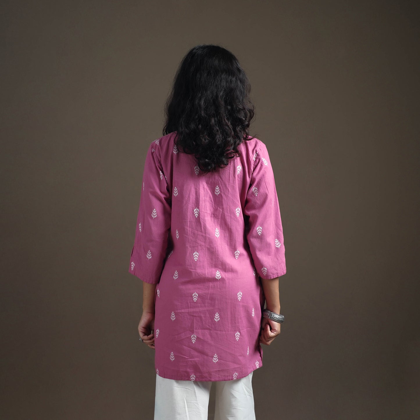Jacquard Cotton Short Kurta for Women 17