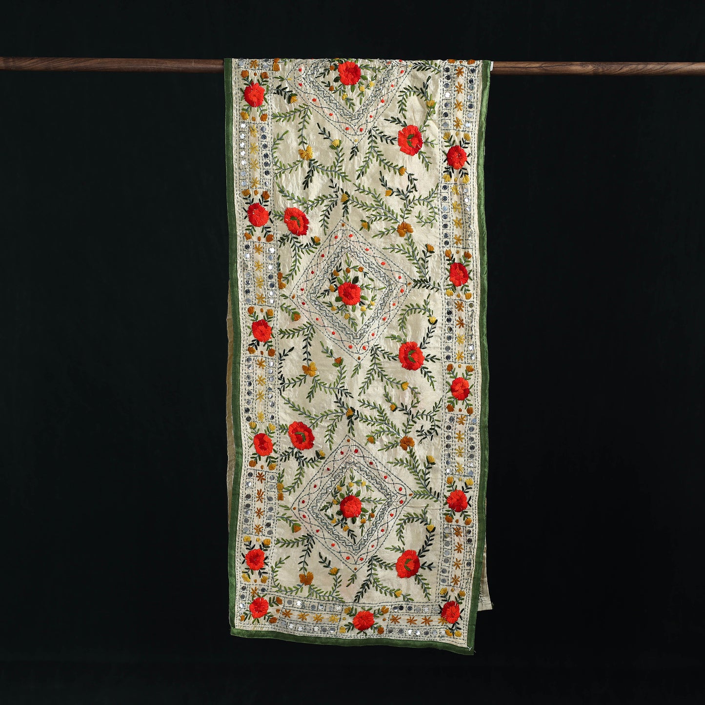 Ranihati Chanderi Silk Hand Embroidered Stole 87