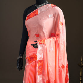 Chinon Silk Hand Embroidery Phulkari Saree 04