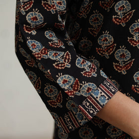 Black - Ajrakh Block Printed Cotton Straight Kurta 12