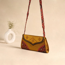 Traditional Kutch Patchwork Silk Leather Flap Sling Bag 26