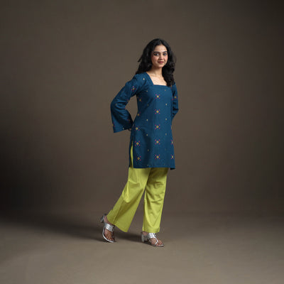 Jacquard Cotton Short Kurta for Women 11