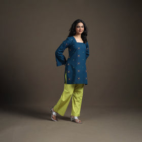 Jacquard Cotton Short Kurta for Women 11