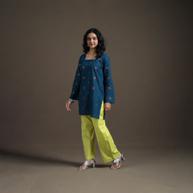 Jacquard Cotton Short Kurta for Women 11