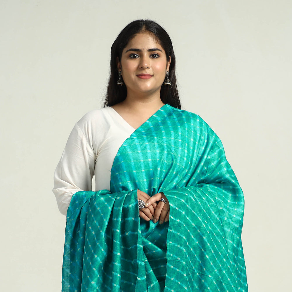 Traditional Tie & Dye Tussar Silk Leheriya Dupatta 29