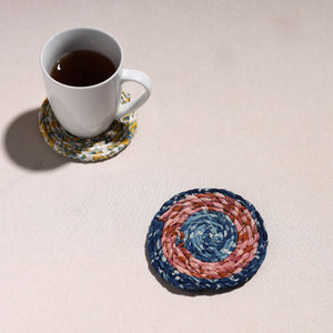 Upcycled Fabric Hand Braided Coaster 69