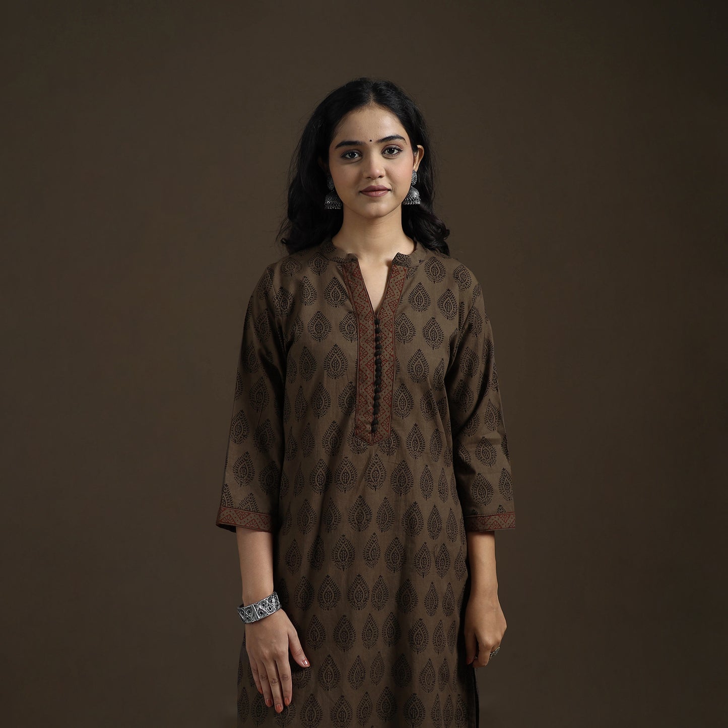 Natural Dyed Hand Block Bagh Print Cotton Suit Set with Dupatta for Women 23