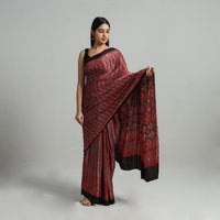 Natural Dyed Hand Block Print Modal Silk Ajrakh Saree 23